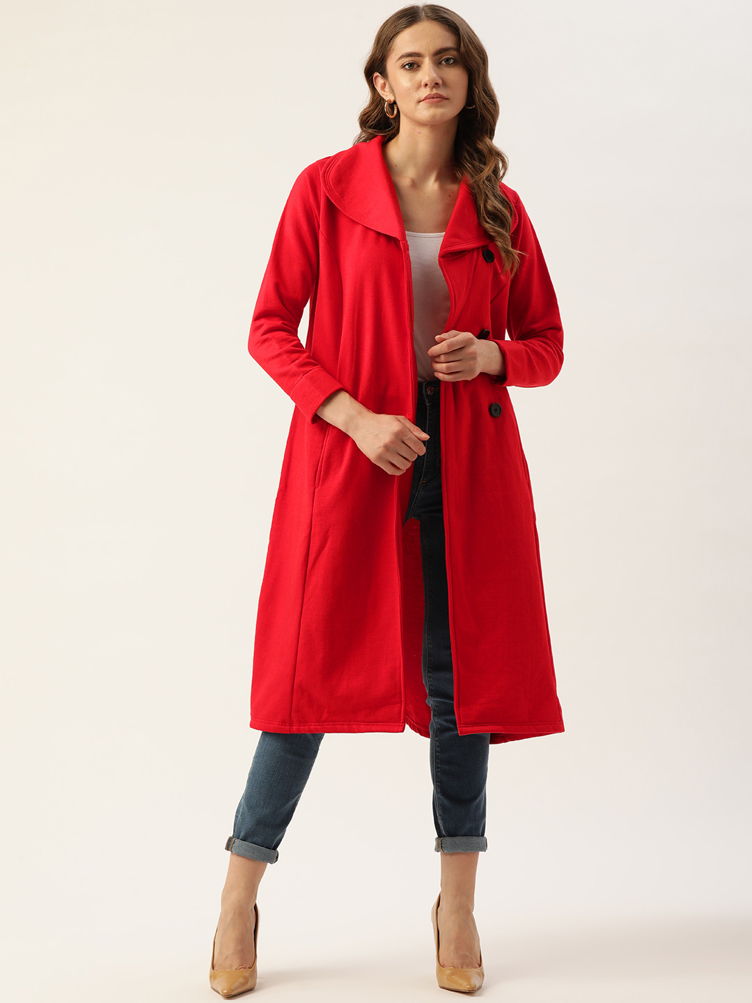 

Alsace Lorraine Paris Women Red Solid Overcoat