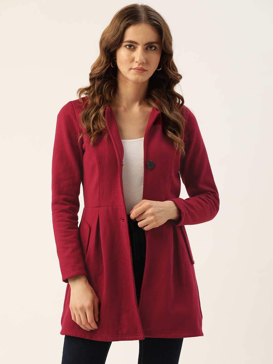 

Alsace Lorraine Paris Women Maroon A-line Coat