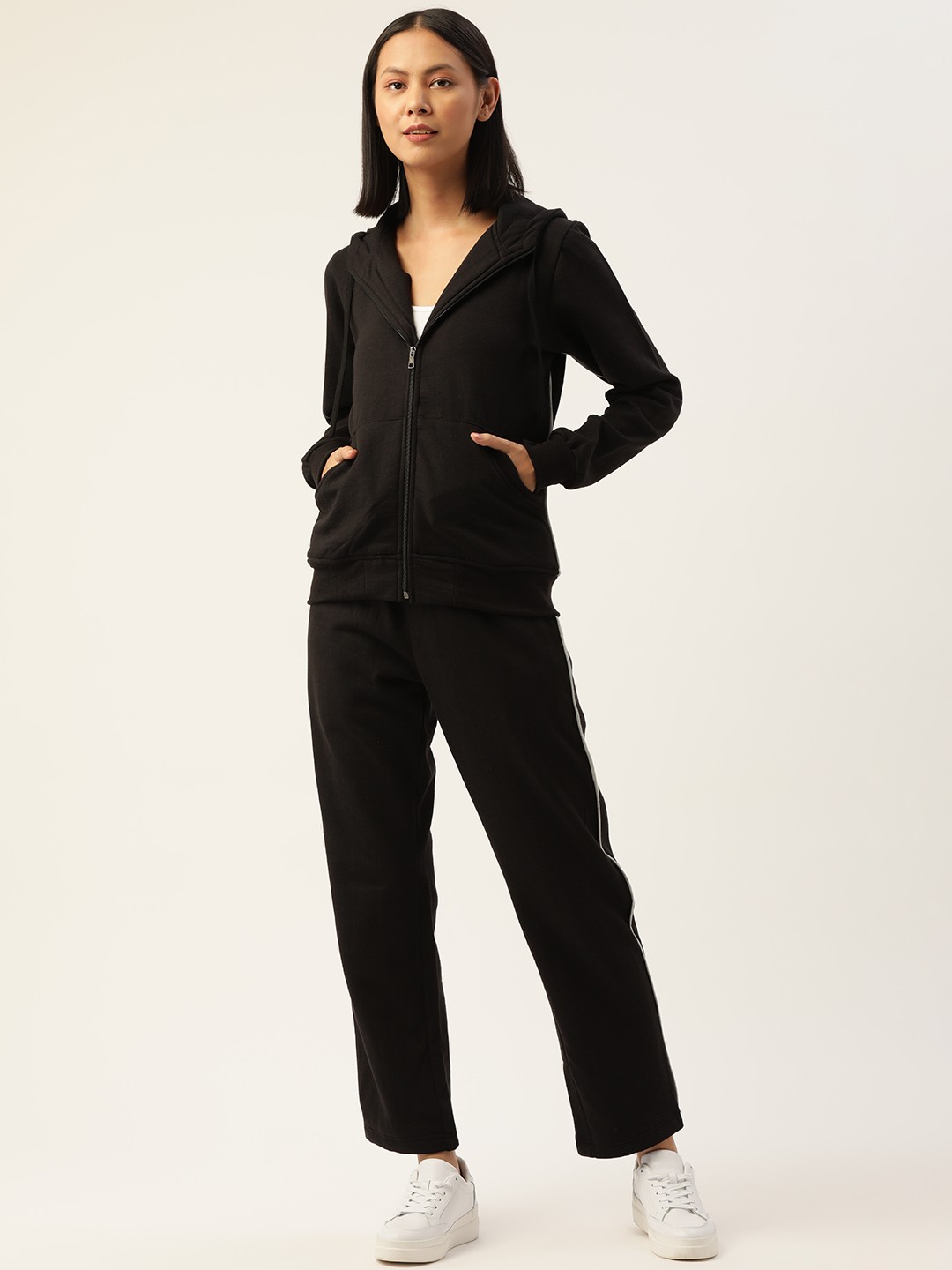 

Alsace Lorraine Paris Women Black Solid Tracksuit