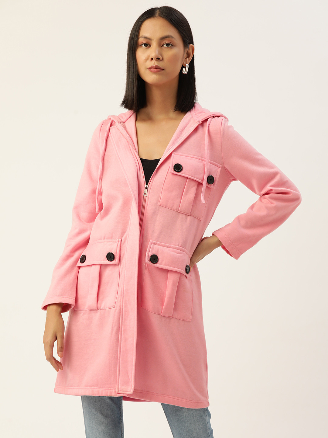 

Alsace Lorraine Paris Women Pink Hooded Coat