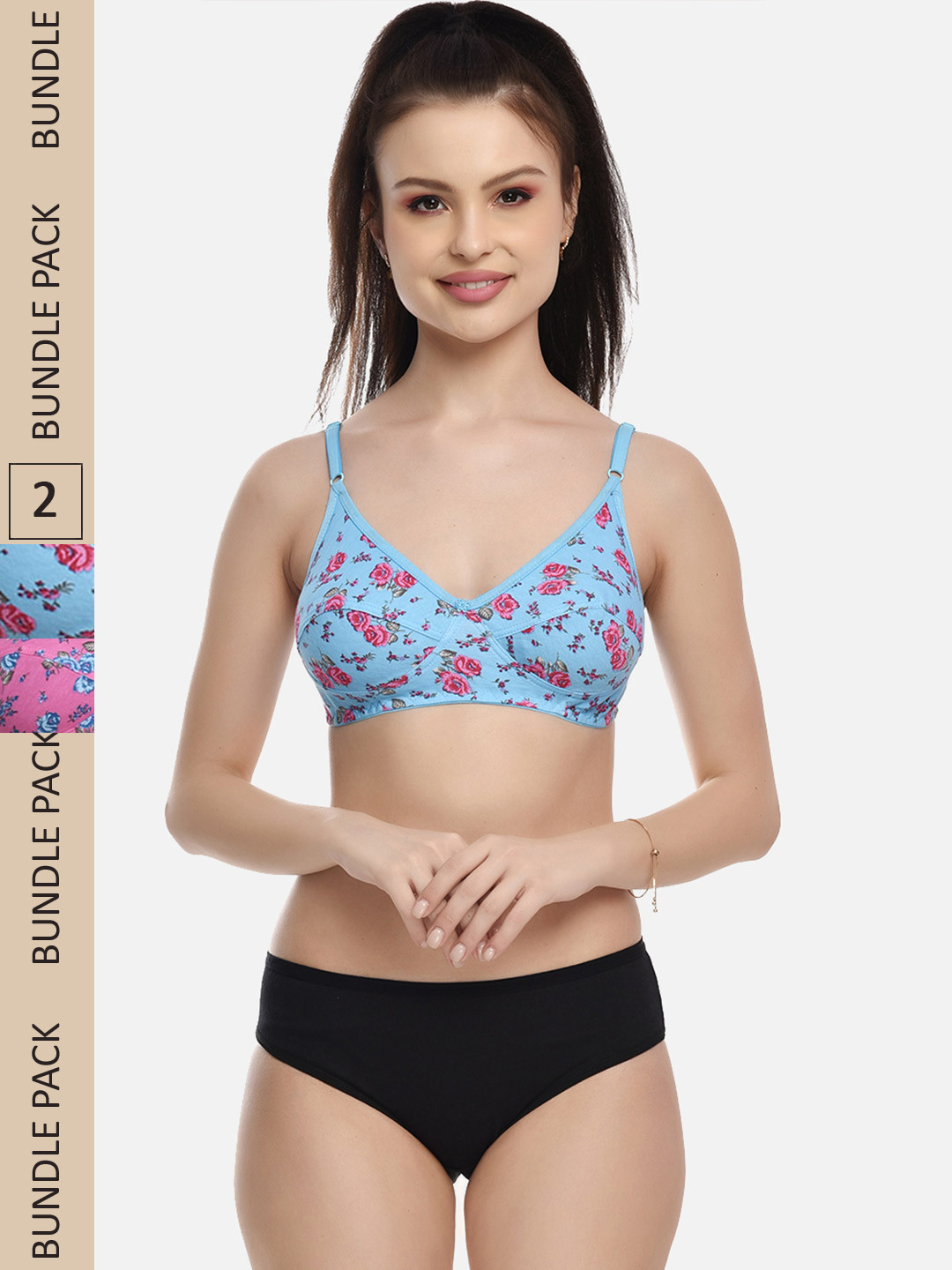 

FIMS Pack of 2 Cotton Lingerie Set, Blue