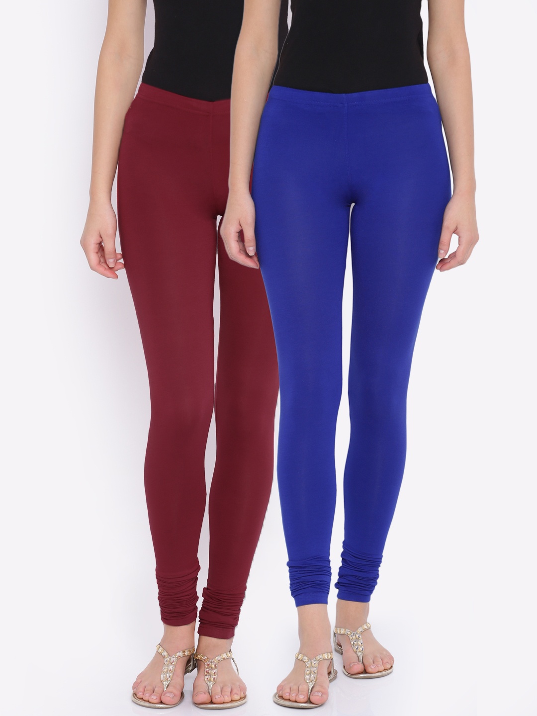 

Sweet Dreams Pack of 2 Churidar Leggings, Maroon