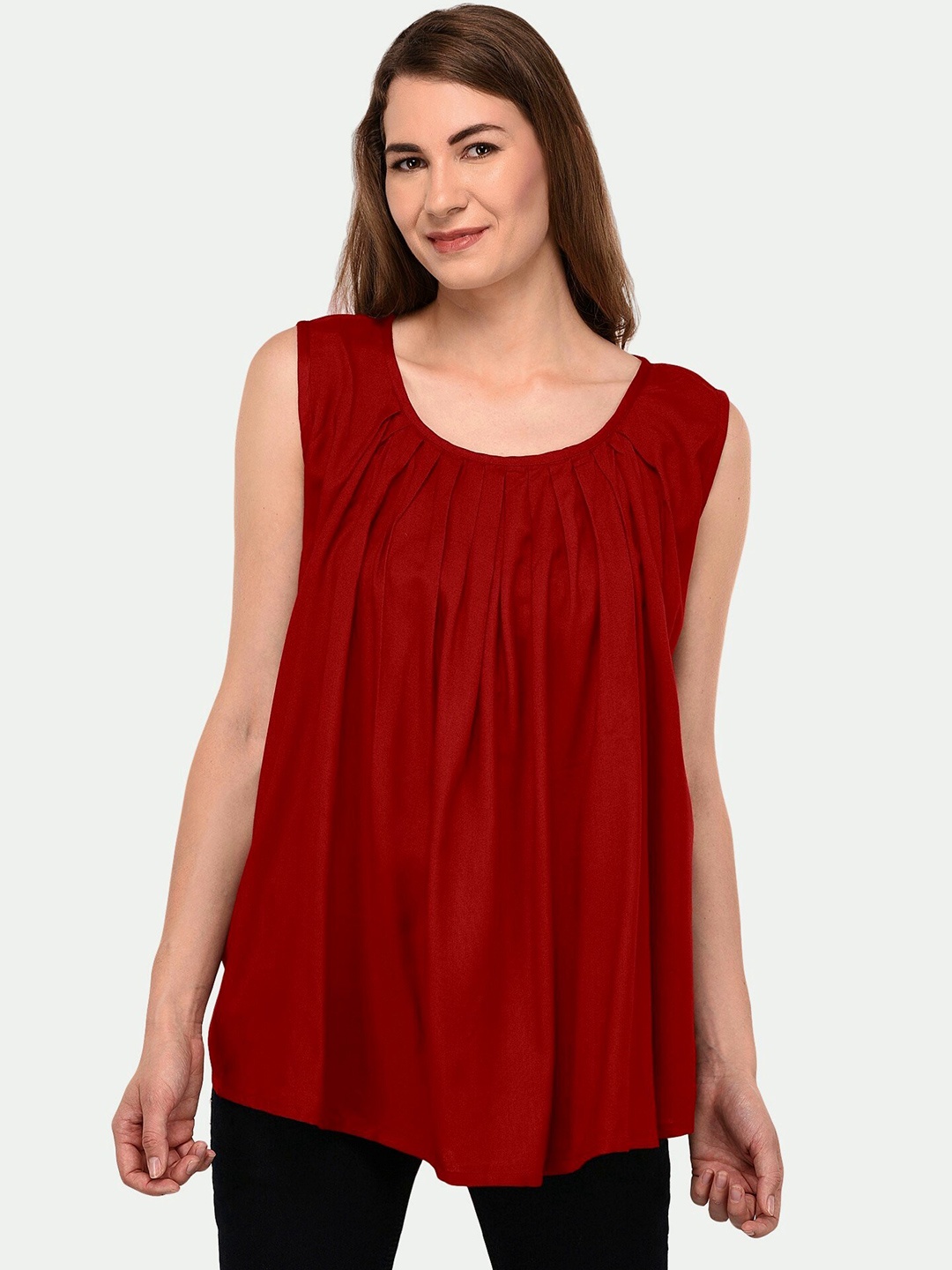 

PATRORNA Women Maroon Top