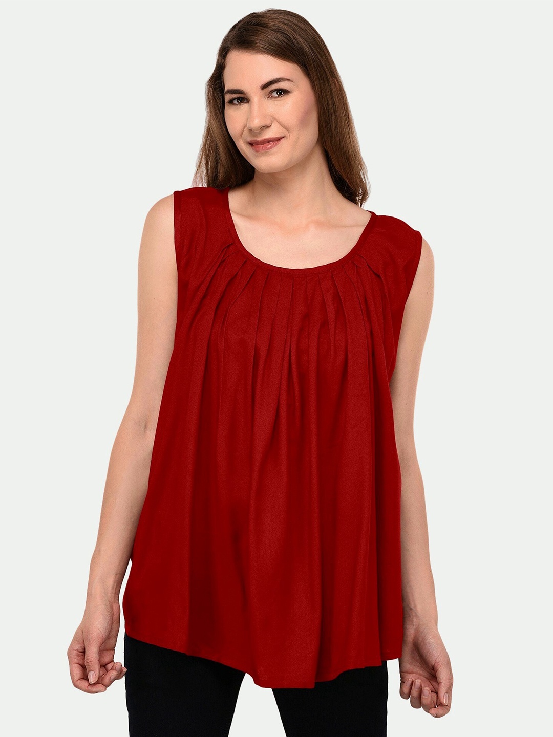 

PATRORNA Women Maroon Top