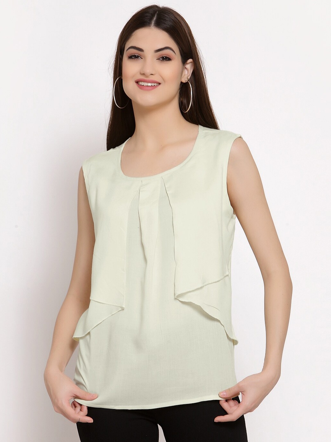 

PATRORNA Women Yellow Layered Top