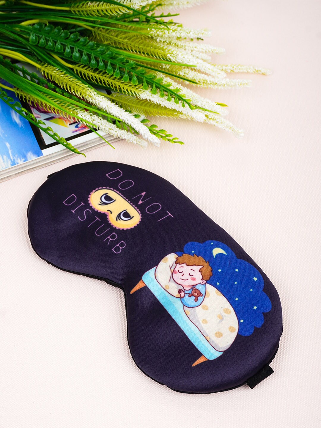 

Crazy Corner Black & Navy-Blue Do Not Disturb Printed Eye-Masks