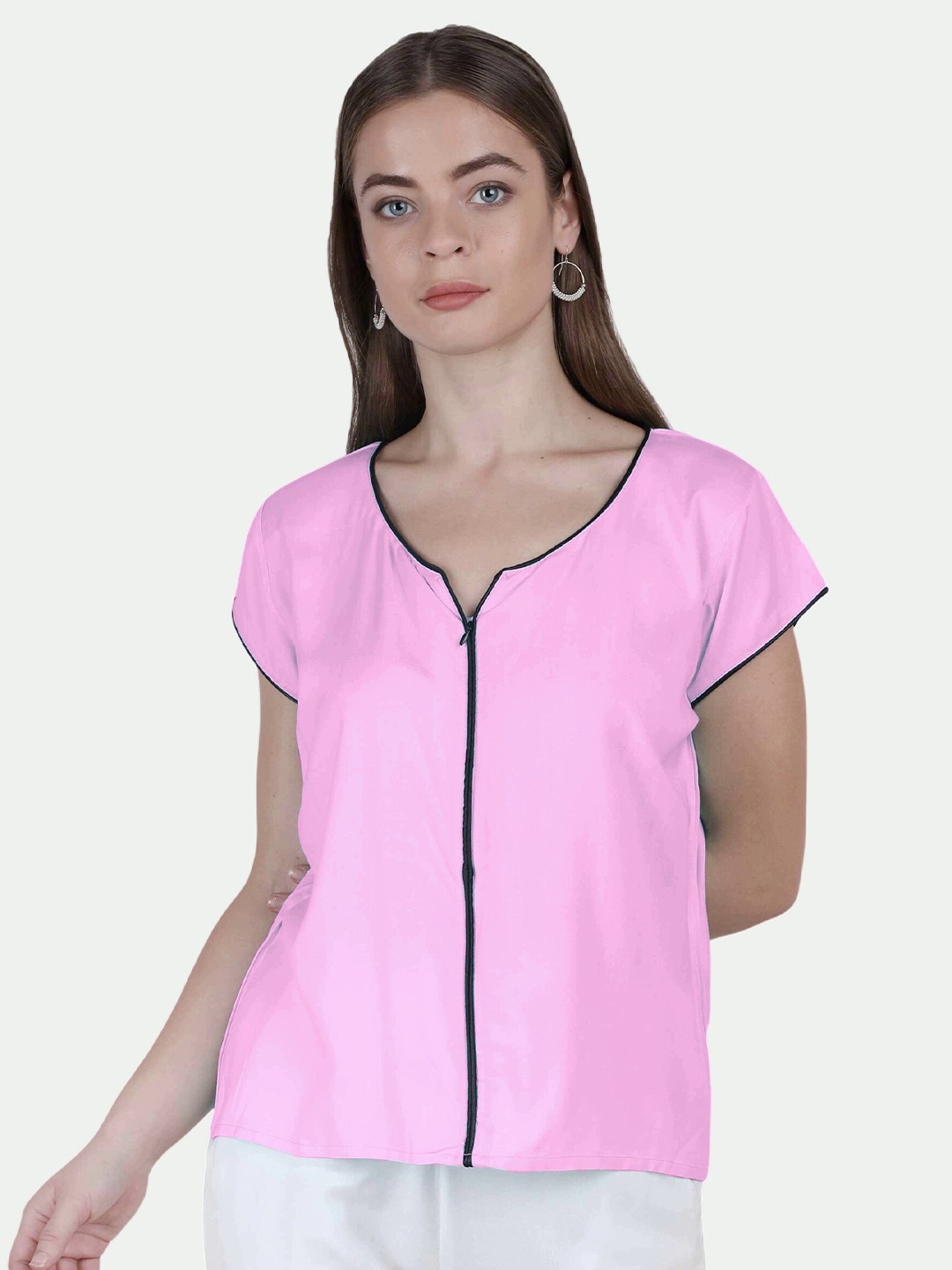 

PATRORNA Women Pink & Black Top