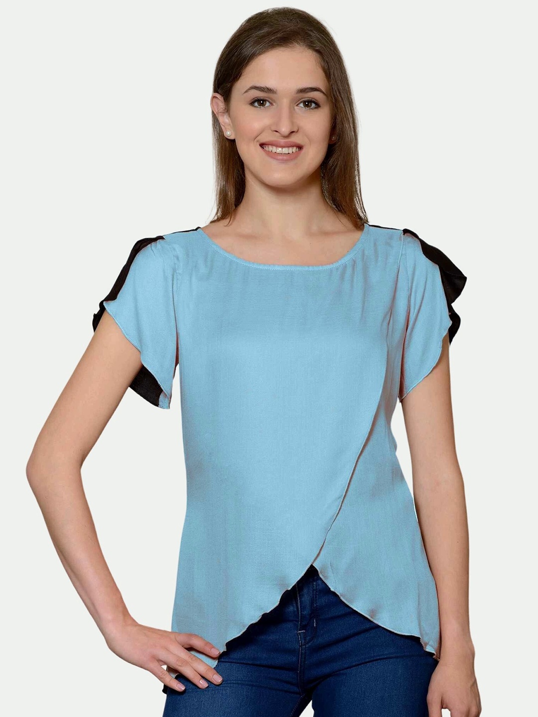 

PATRORNA Women Layered Top, Blue