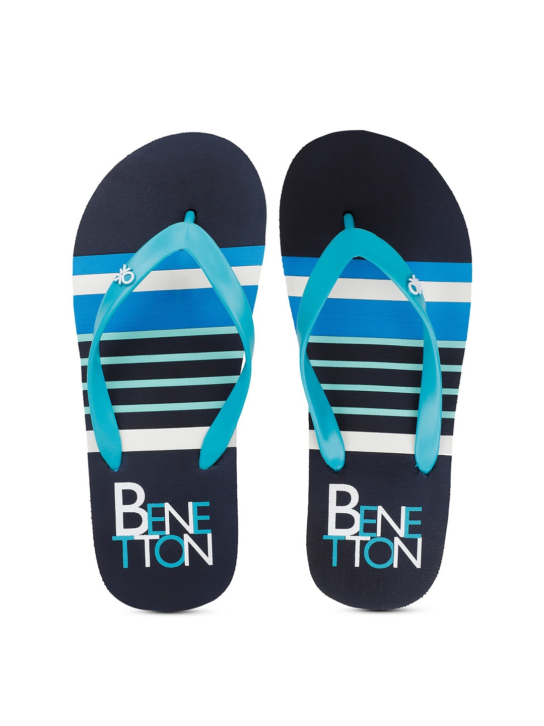 

United Colors of Benetton Men Printed Rubber Thong Flip-Flops, Blue