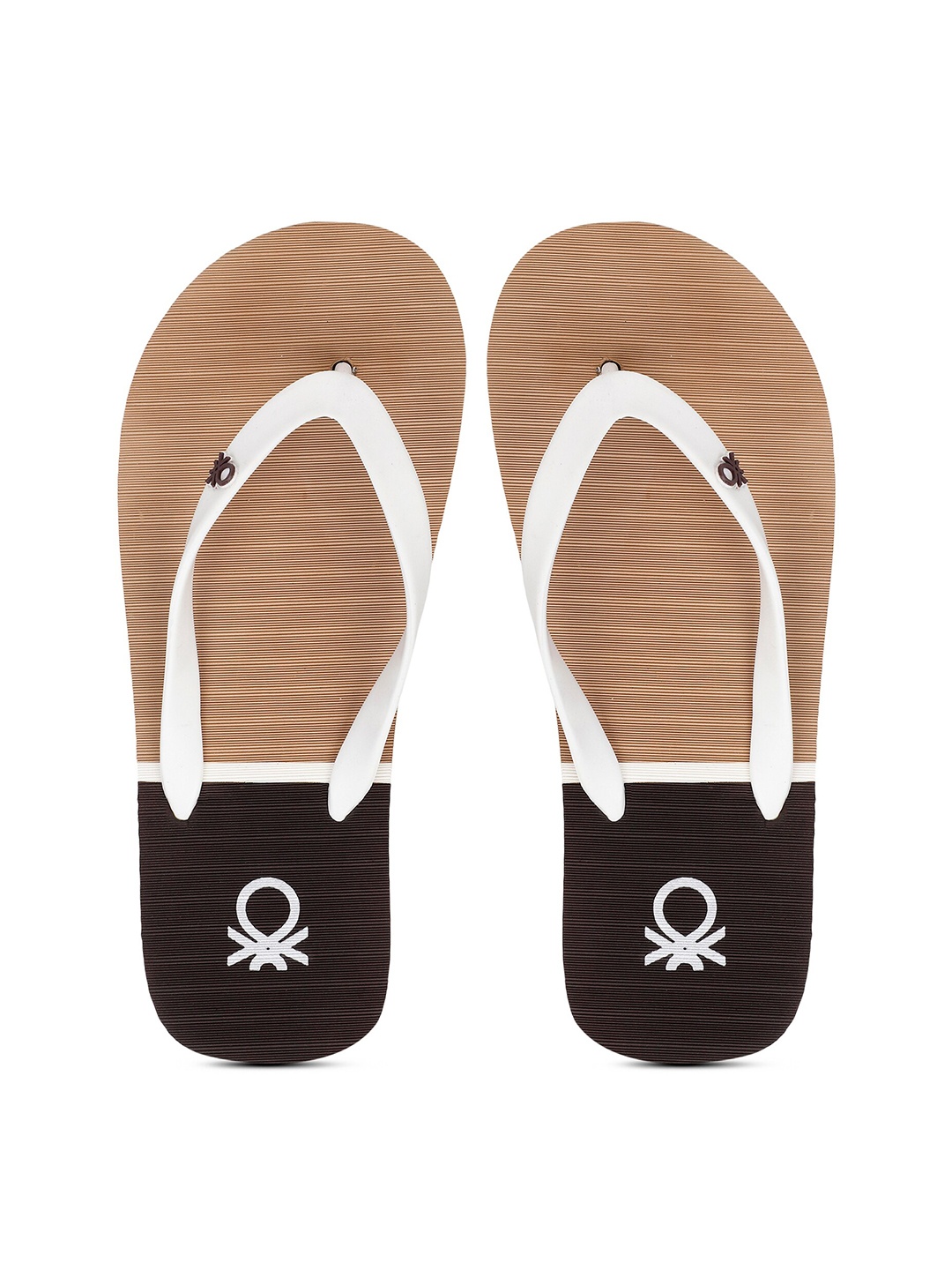 

United Colors of Benetton Men Printed Rubber Thong Flip-Flops, Beige