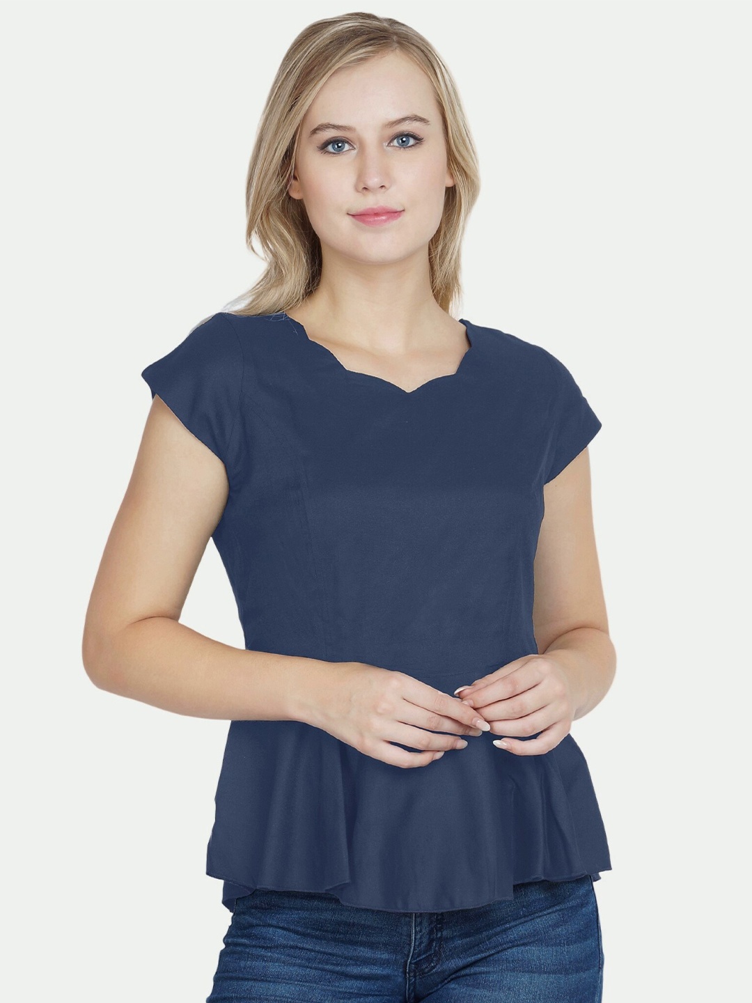 

PATRORNA Extended Sleeves Accordion Pleats Top, Grey