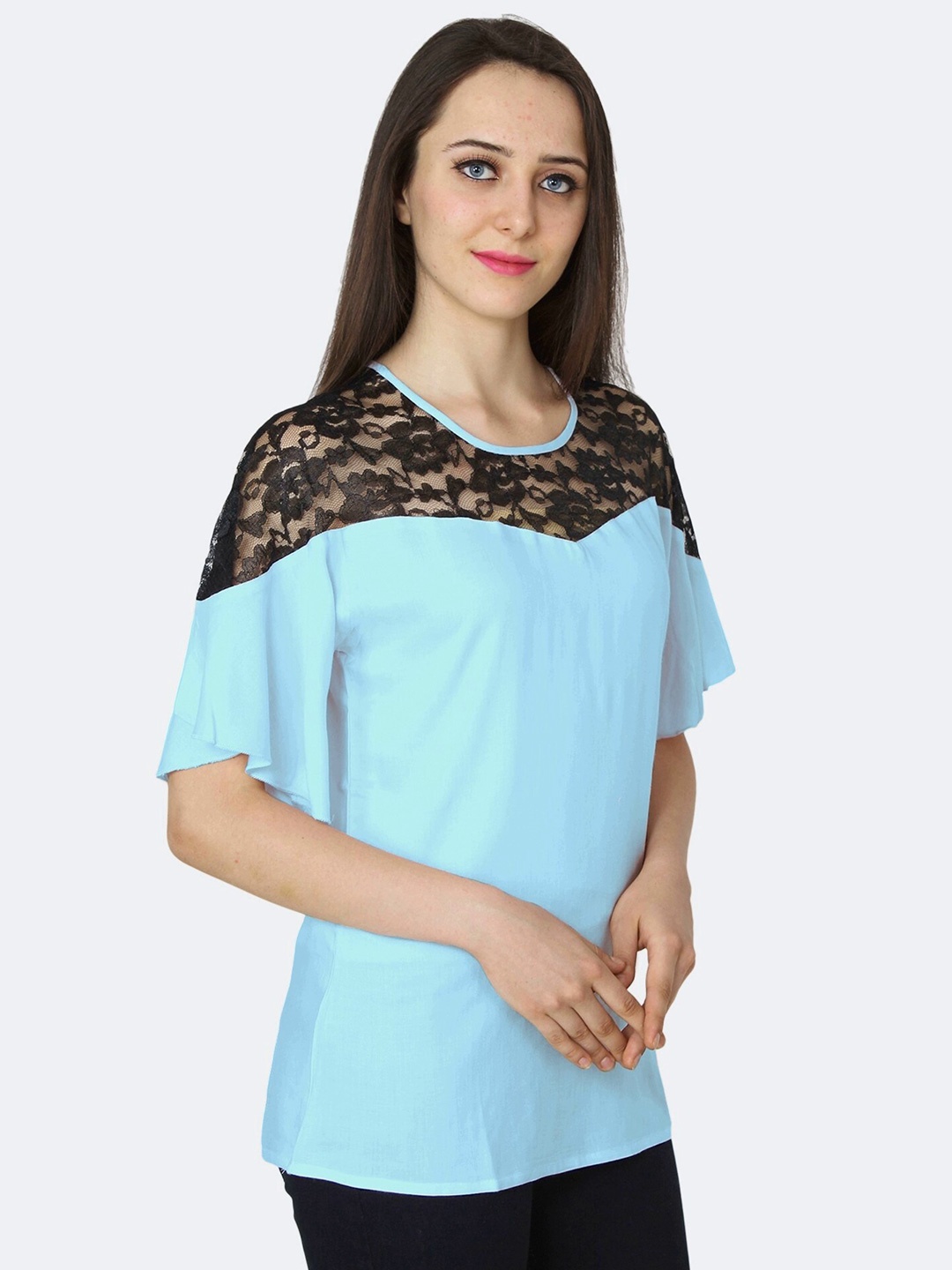 

PATRORNA Women Extended Sleeves Top, Black