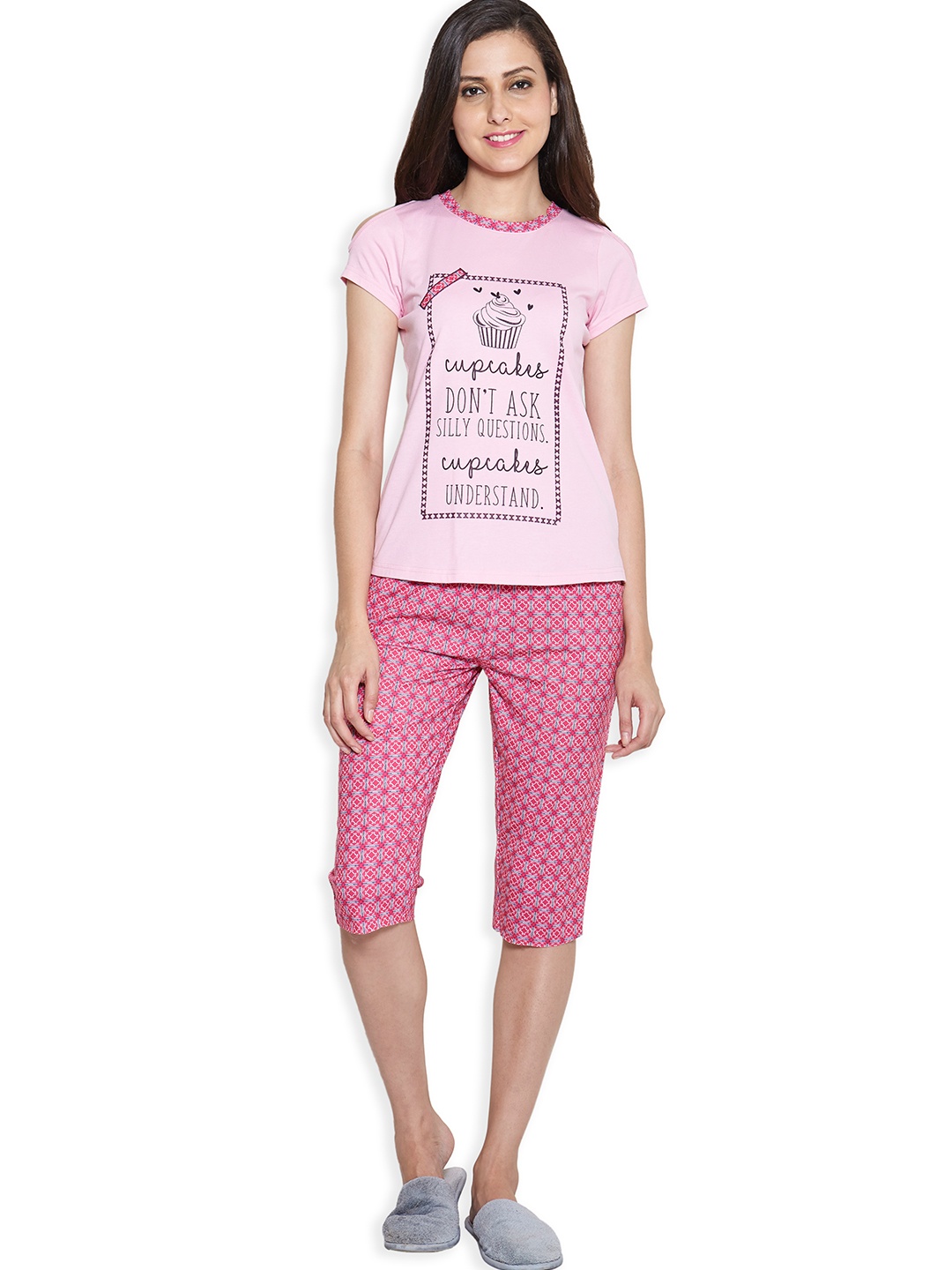

Sweet Dreams Pink Printed Nightsuit 2352G7