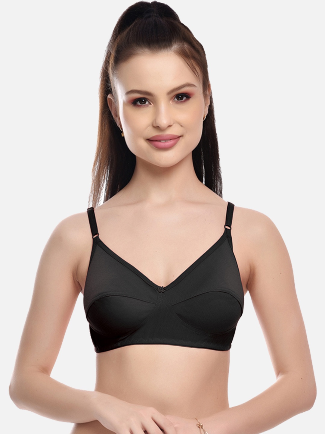 

FIMS Black Non Wired Non Padded Full Coverage Everyday Bra