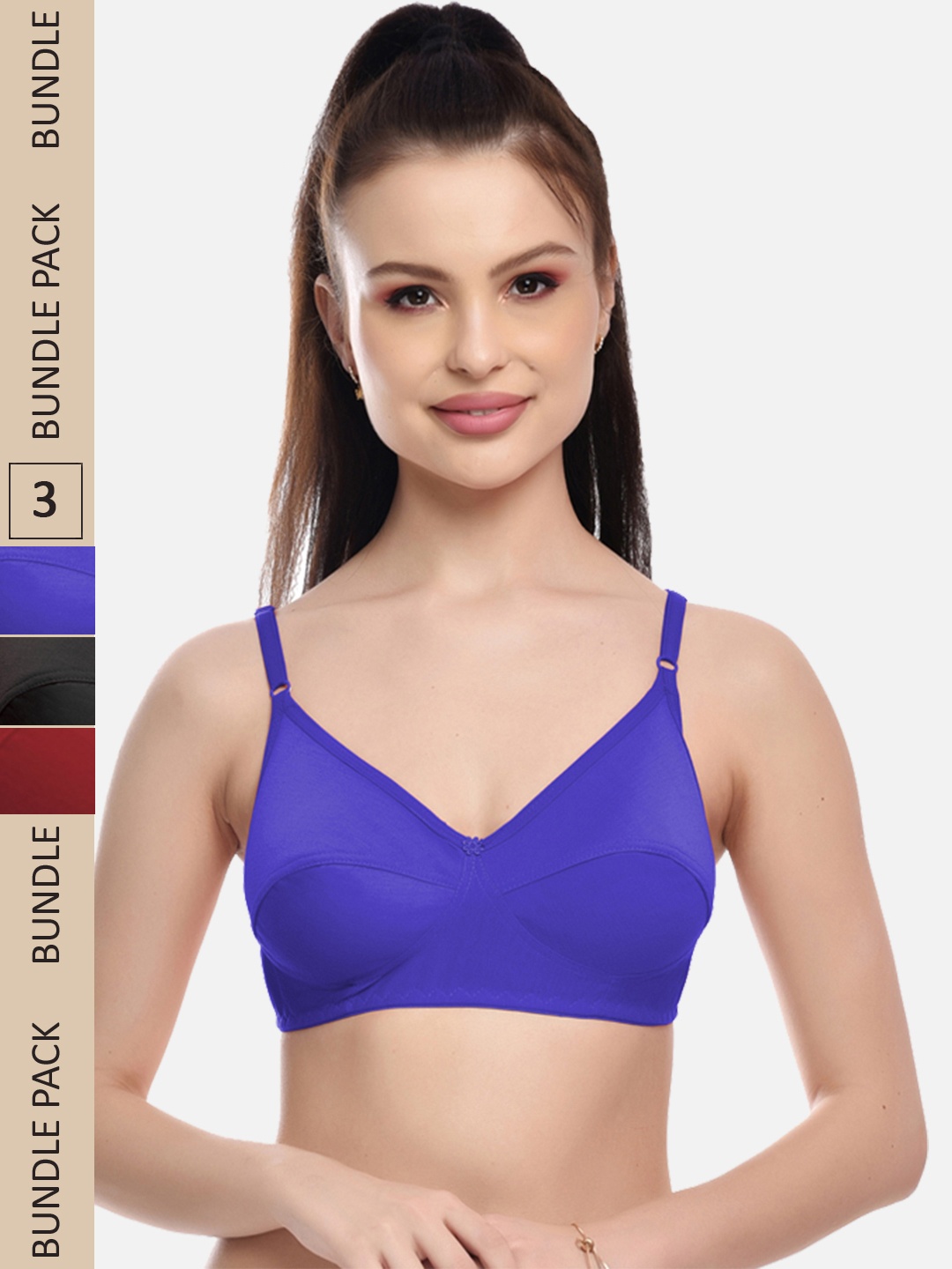 

FIMS Pack of 3 Bra, Black