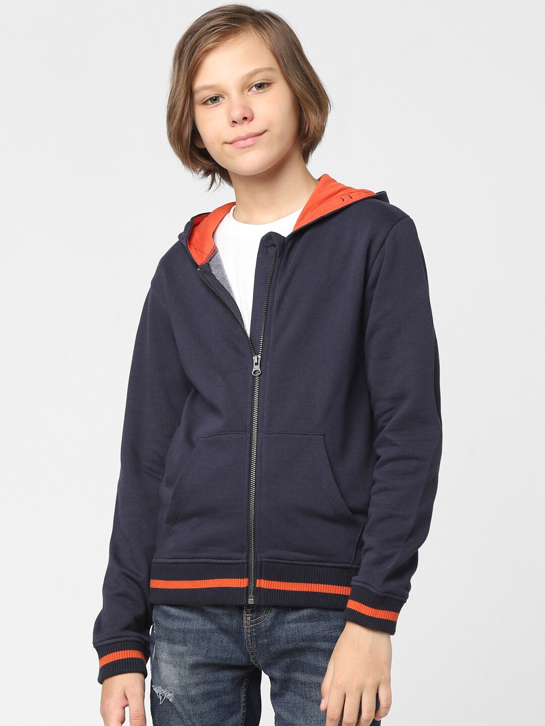 

Jack & Jones Junior Boys Hooded Cotton Sweatshirt, Navy blue