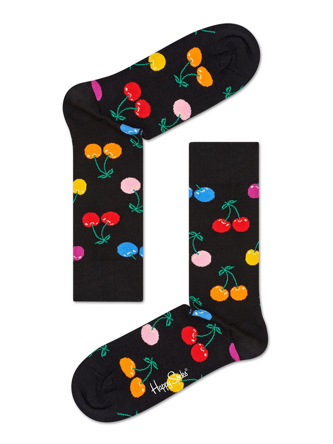 

Happy Socks Black Patterned Calf Length Cotton Socks