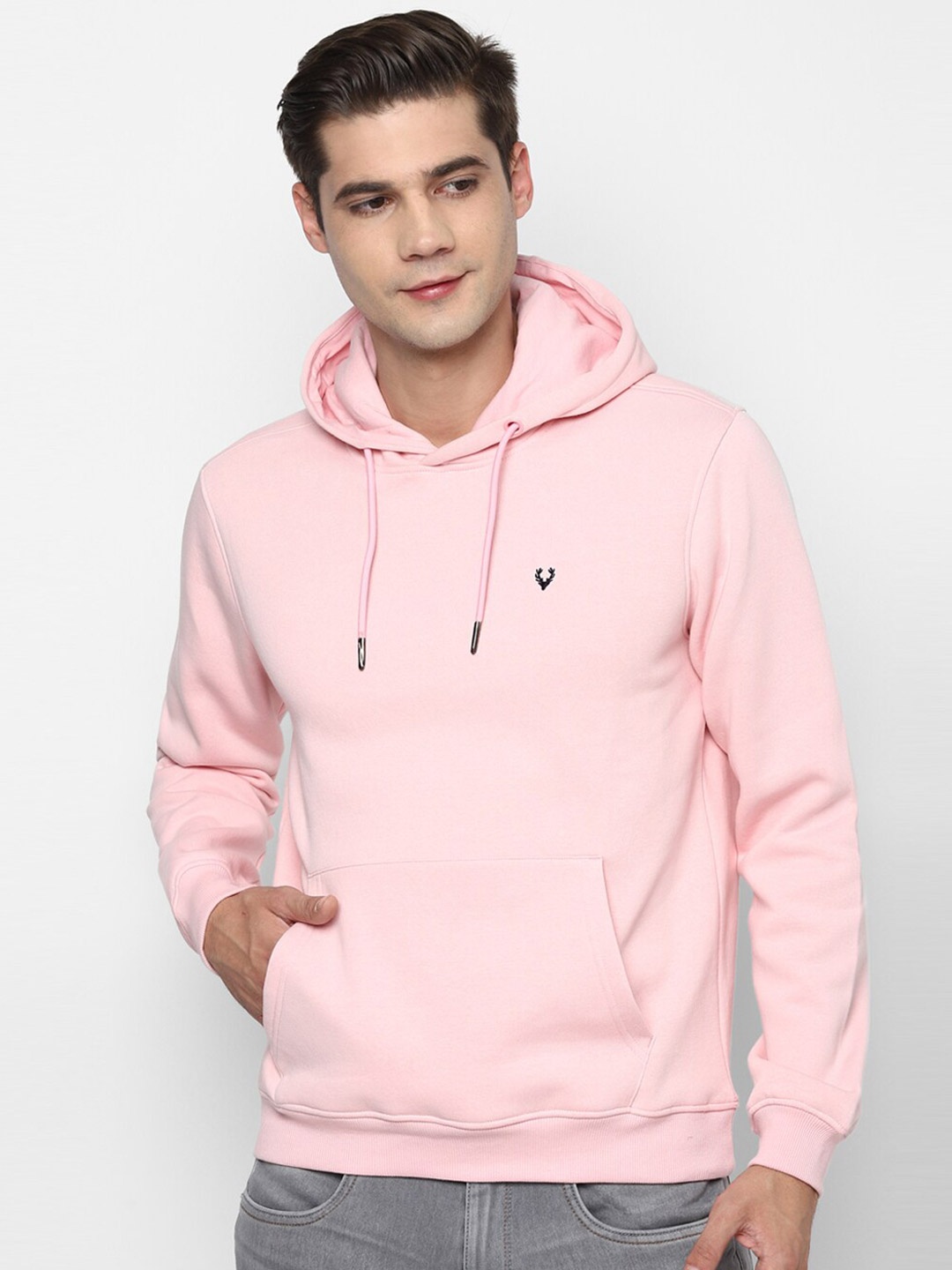 

Allen Solly Men Hooded Sweatshirt, Pink