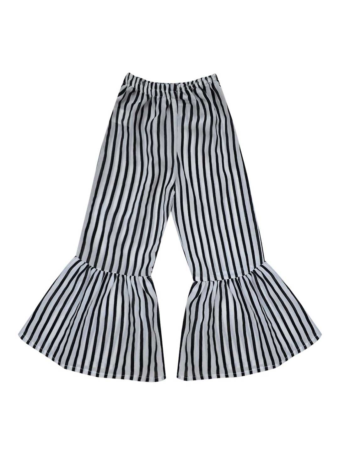 

A T U N Girls Black Striped Classic Culottes Trouser