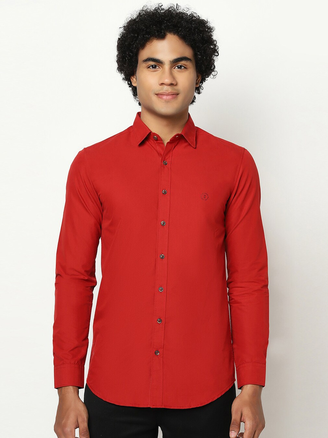 

Blue Buddha Men Regular Fit Solid Cotton Casual Shirt, Red