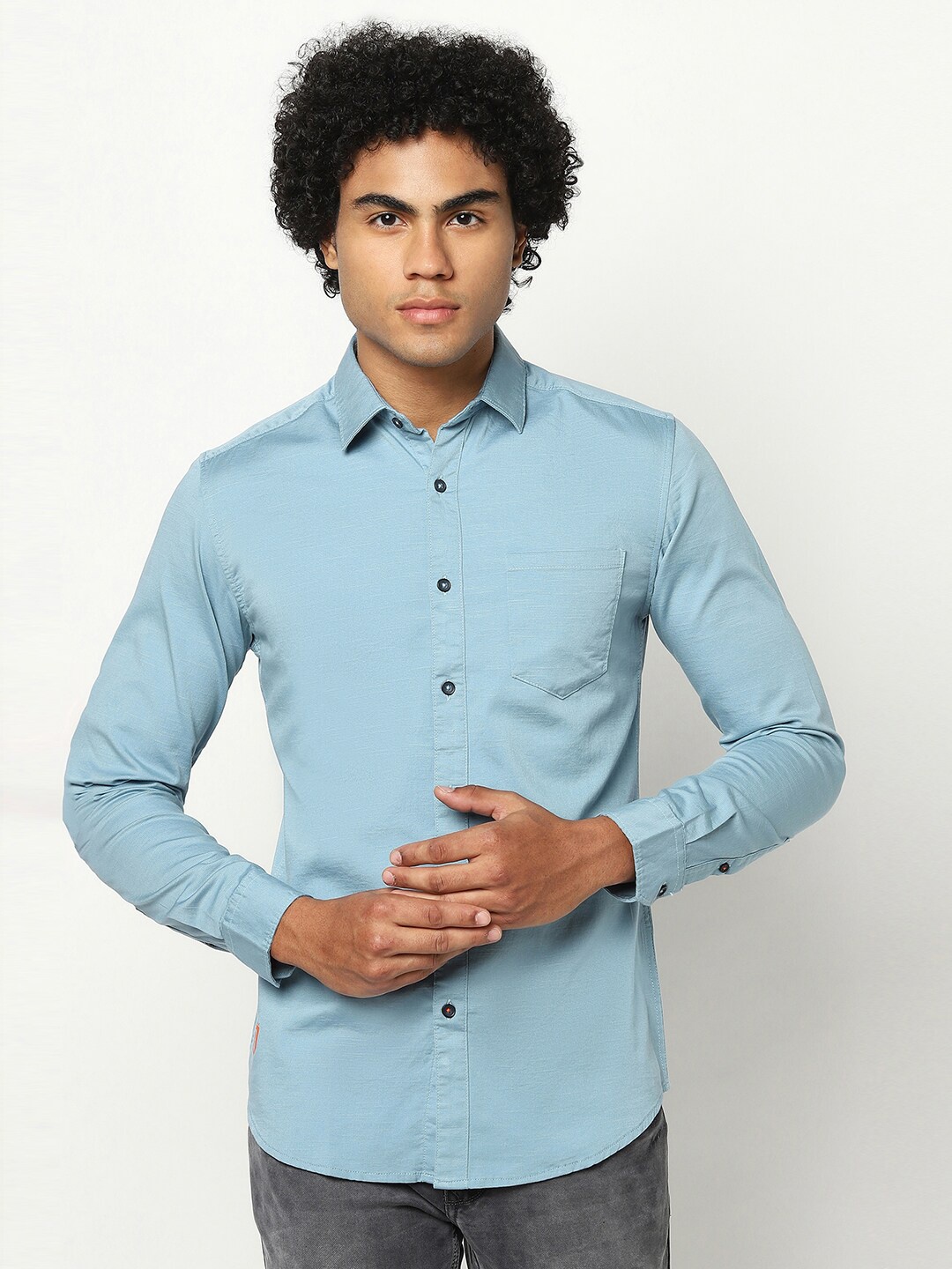 

Blue Buddha Men Regular Fit Solid Cotton Casual Shirt