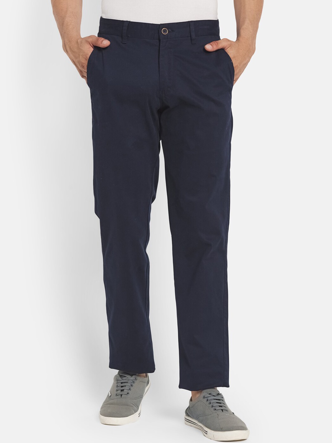 

Octave Men Navy Blue Casual Trouser