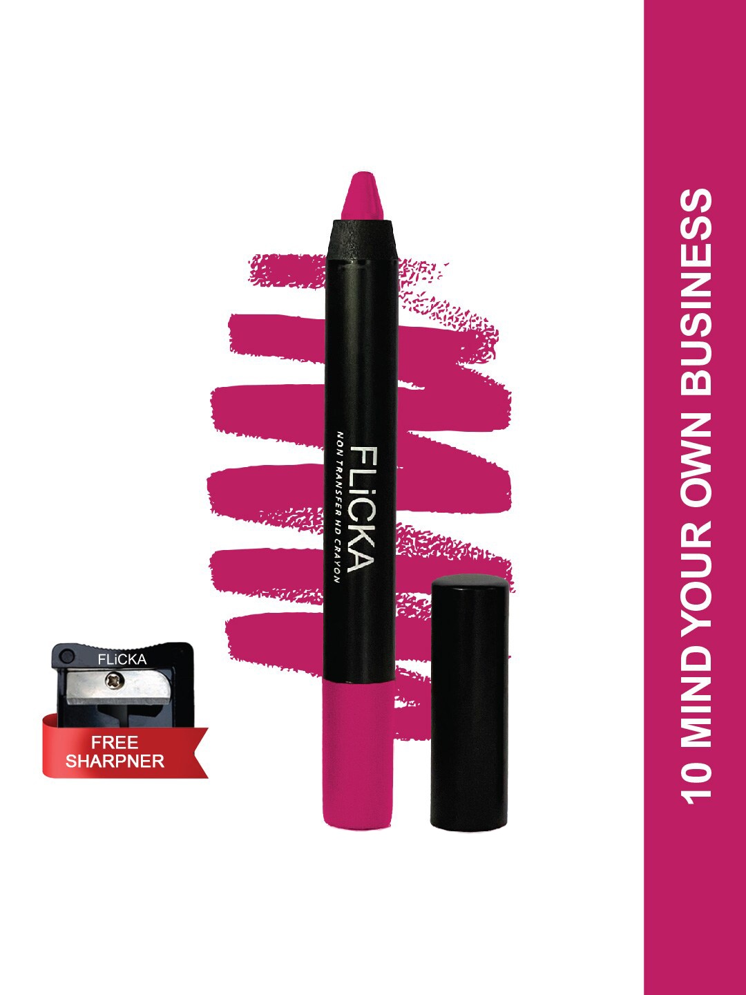 

FLiCKA Lasting Lipsence Non Transfer HD Crayon Lipstick with Sharpener 10g - 10, Red