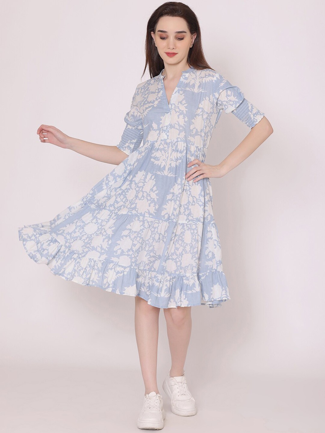 

KALINI Women Blue Floral Dress