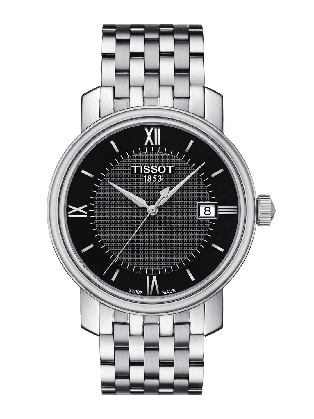 

TISSOT Men Black Dial And Stainless Steel Bracelet Straps Analogue Watch T0974101105800