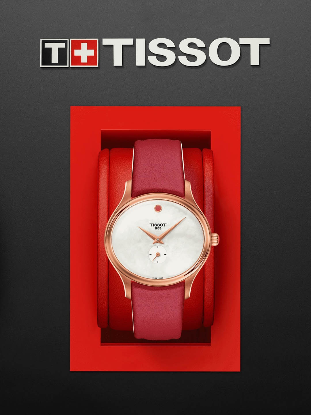 

TISSOT Women White Dial & Red Leather Straps Bella Ora Analogue Watch T1033103611101