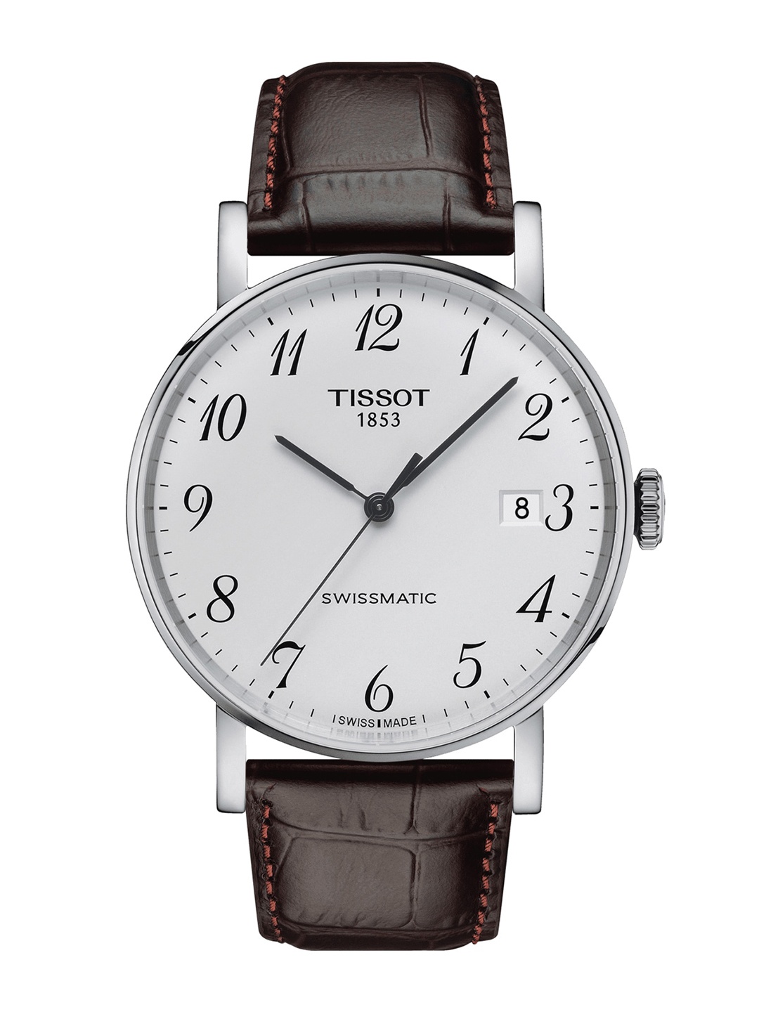 

TISSOT Men Silver-Toned Dial & Brown Leather Textured Straps Analogue Watch T1094071603200