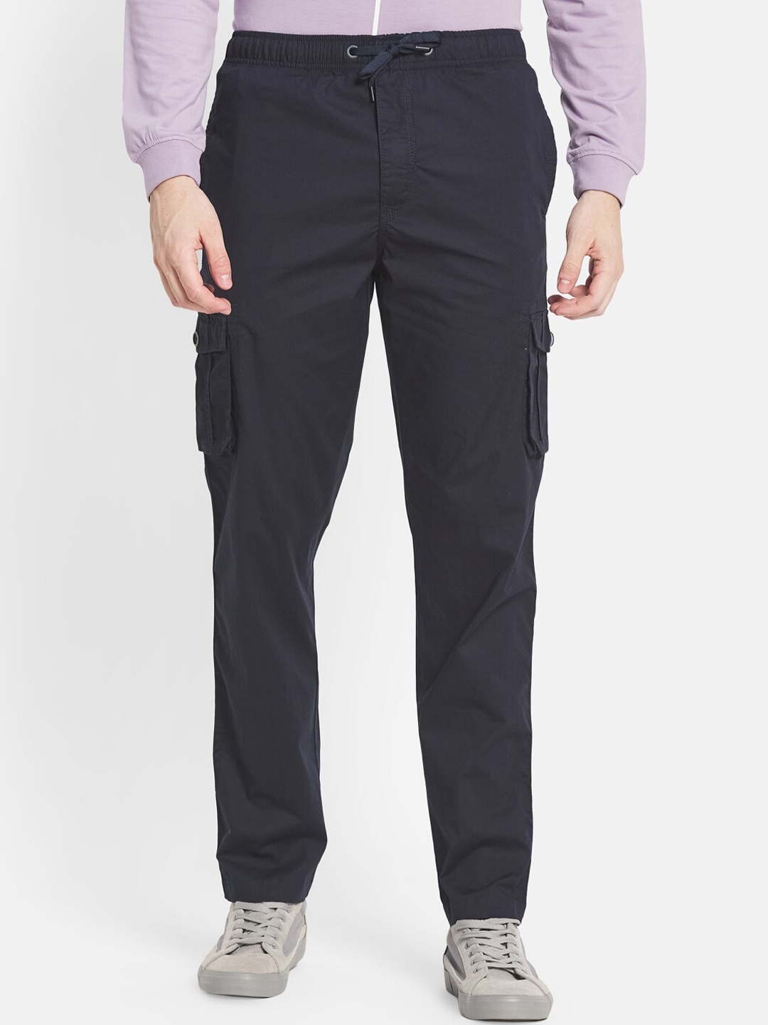 

Octave Men Navy-Blue Solid Cotton Track Pant