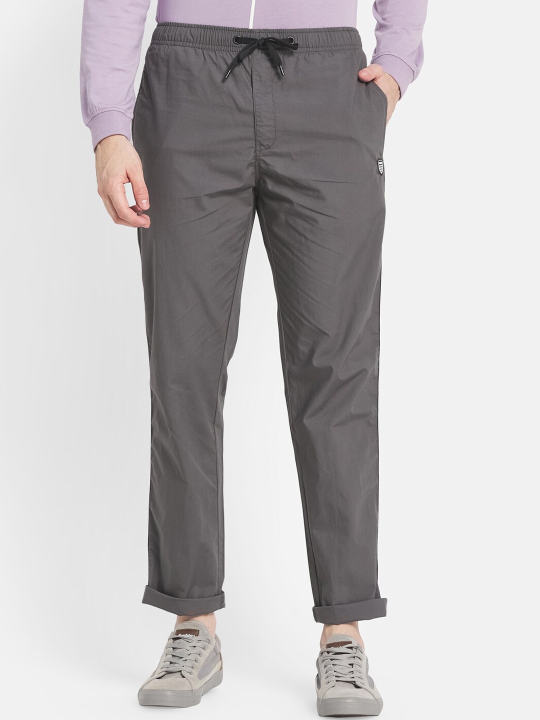 

Octave Men Plus Size Grey Solid Cotton Track Pant
