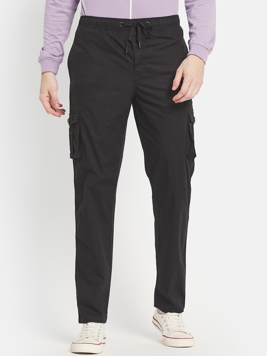 

Octave Men Black Solid Cotton Track Pants