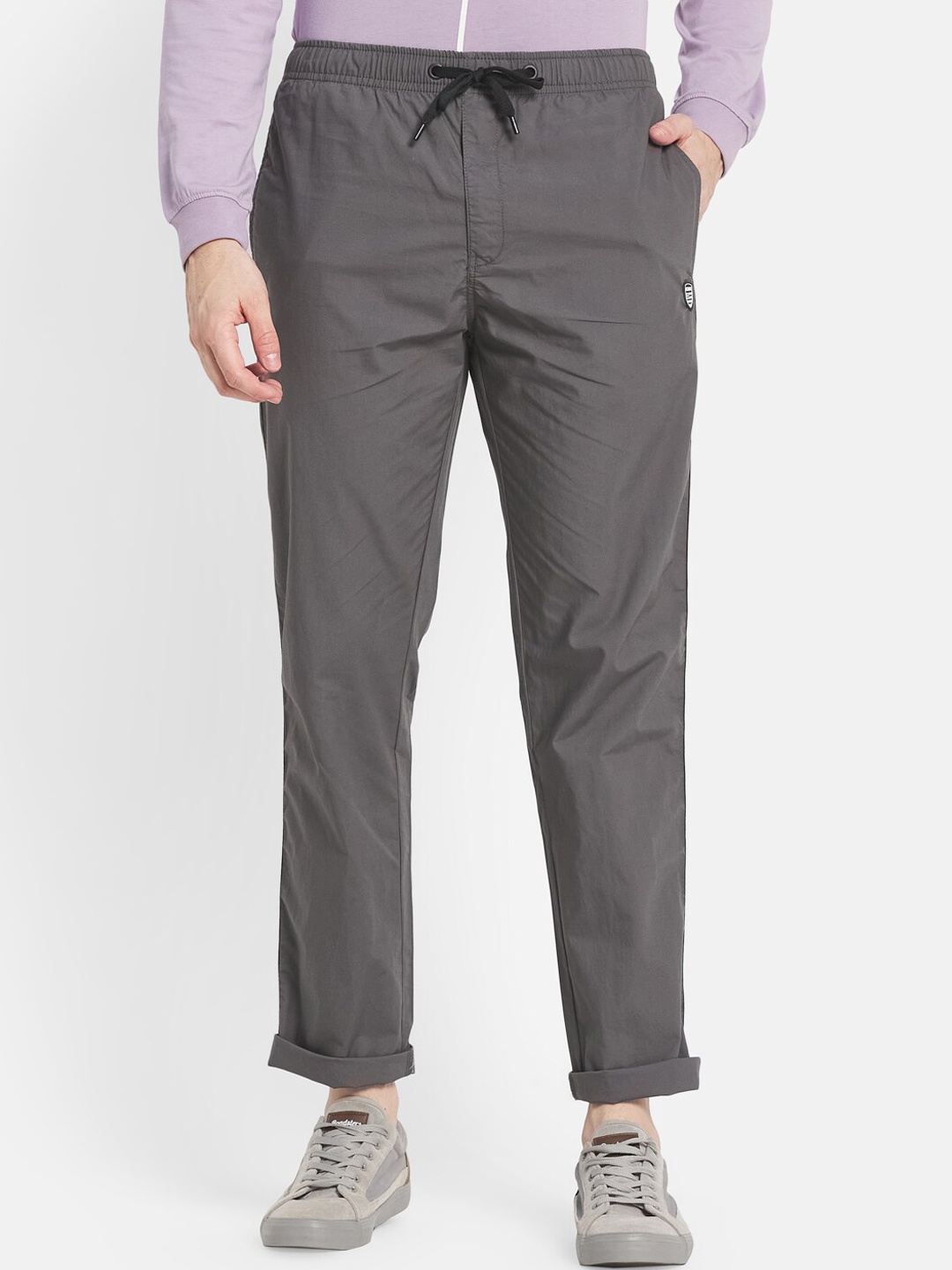 

Octave Men Grey Solid Cotton Track Pant