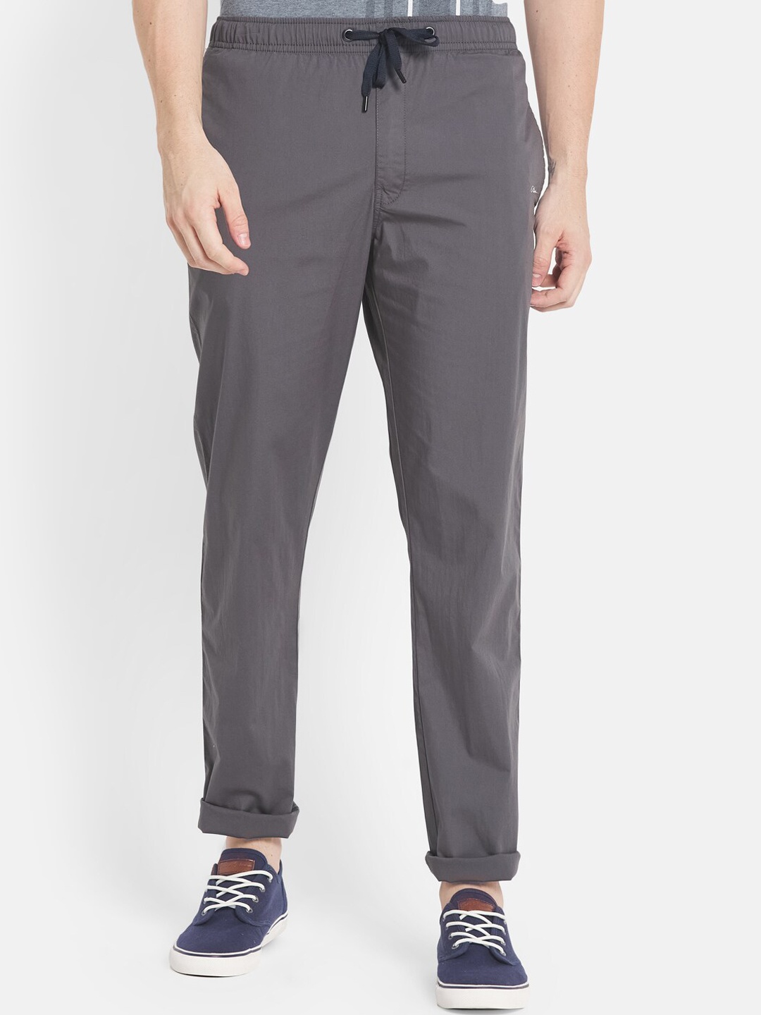 

Octave Men Plus Size Grey Solid Regular Fit Cotton Track Pant
