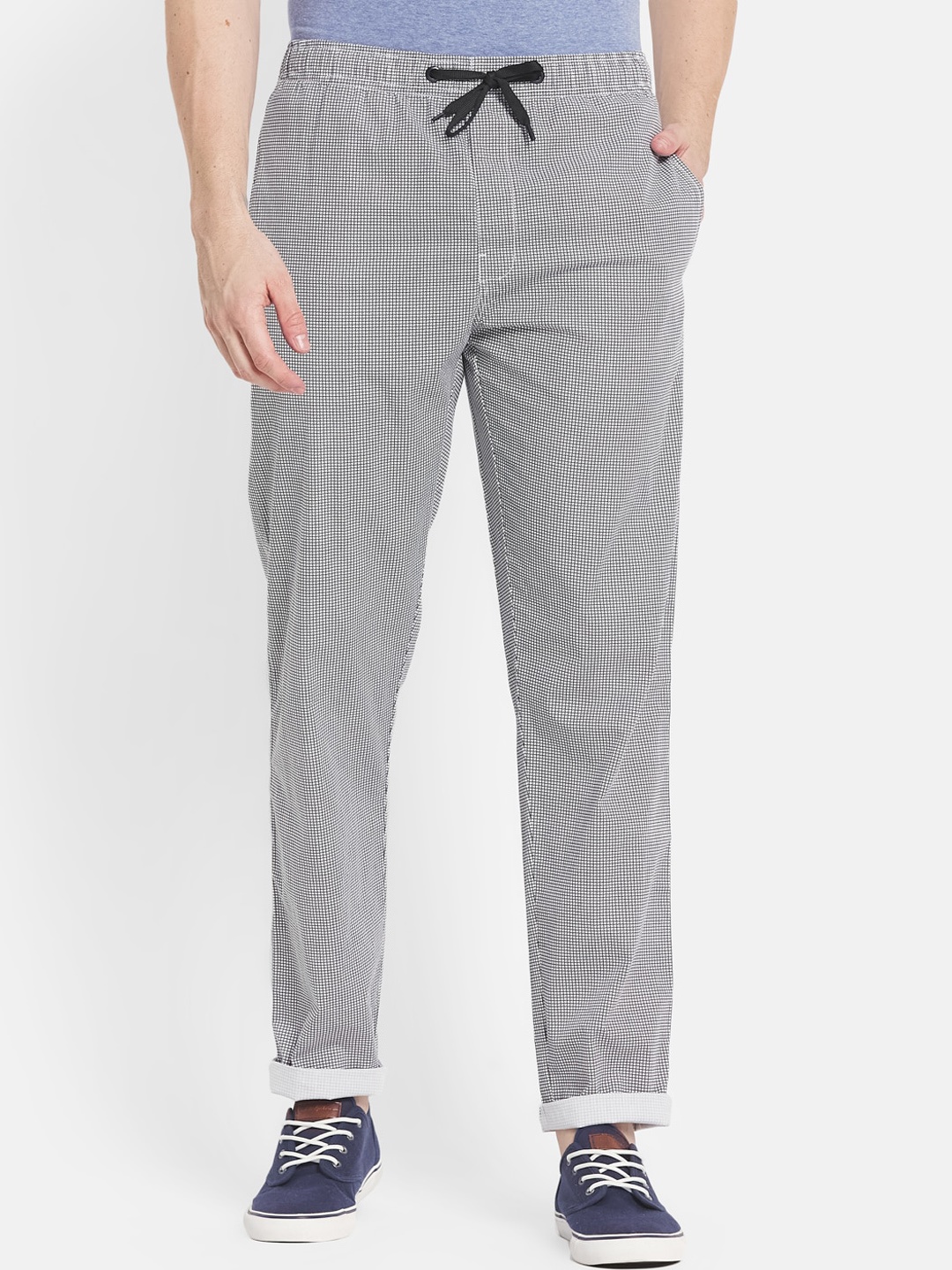 

Octave Men Grey Printed Cotton Track Pants