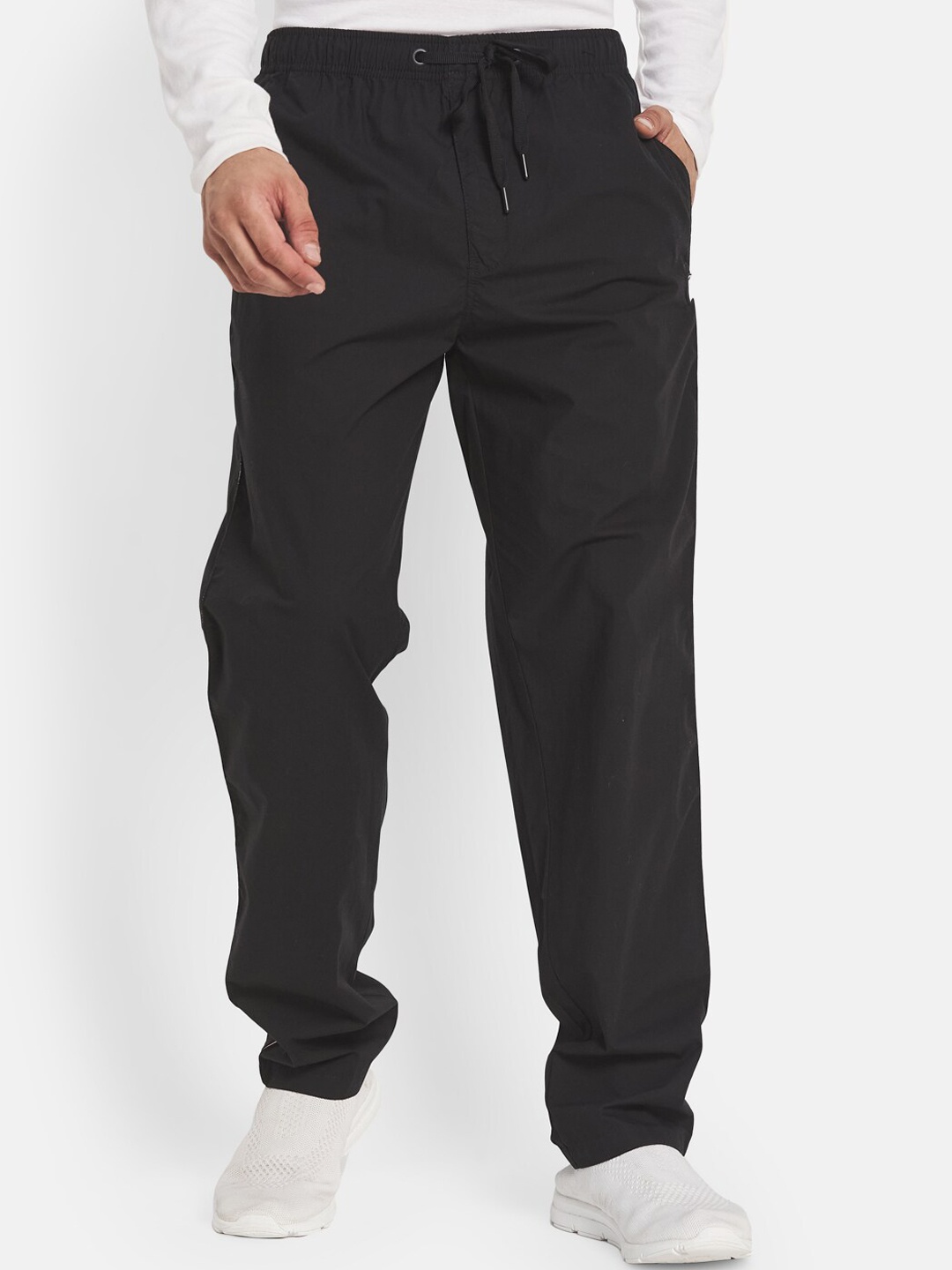 

Octave Men Black Solid Cotton Track Pant