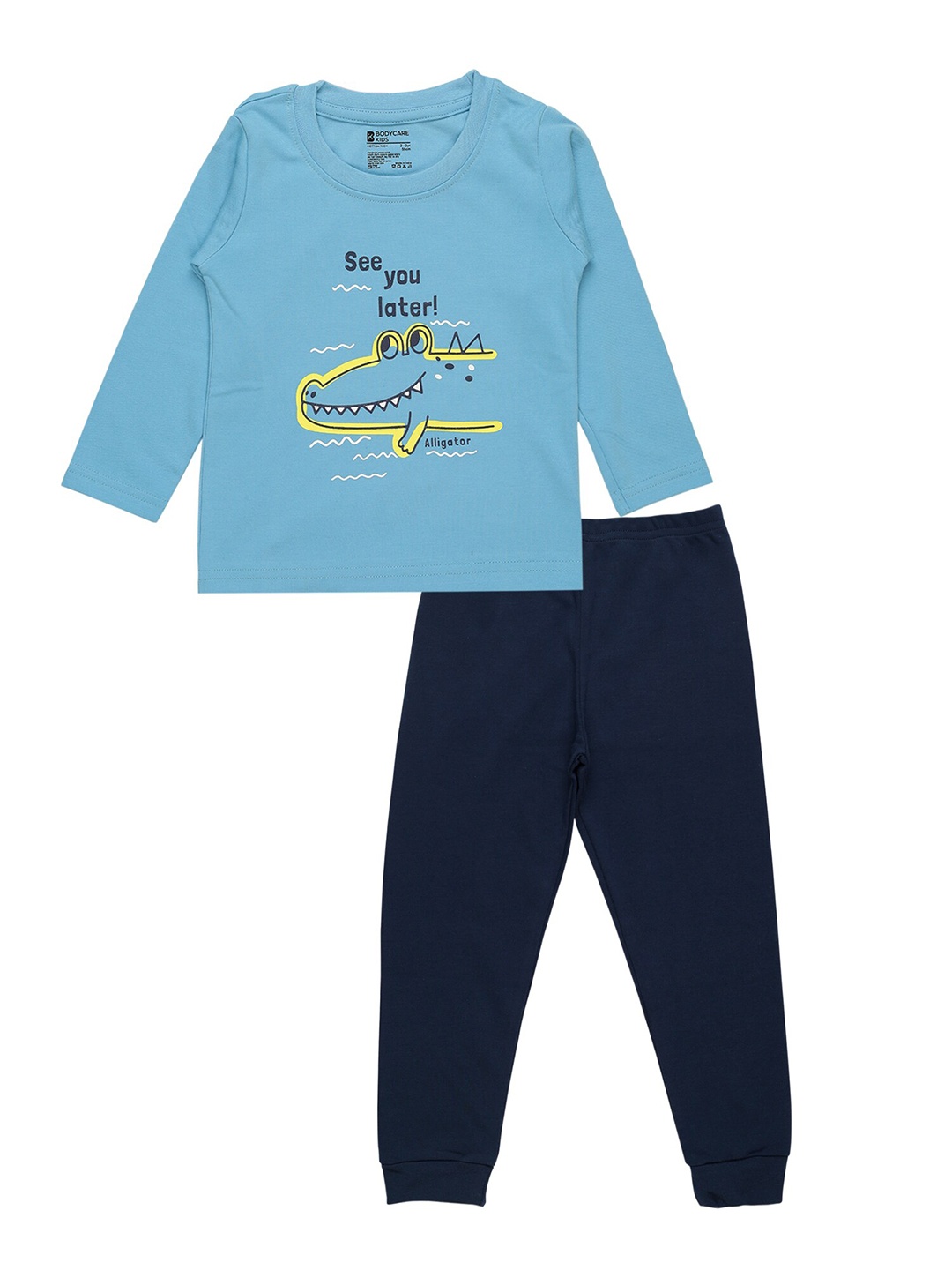 

Bodycare Kids Boys Blue & Yellow Printed T-shirt with Pyjamas