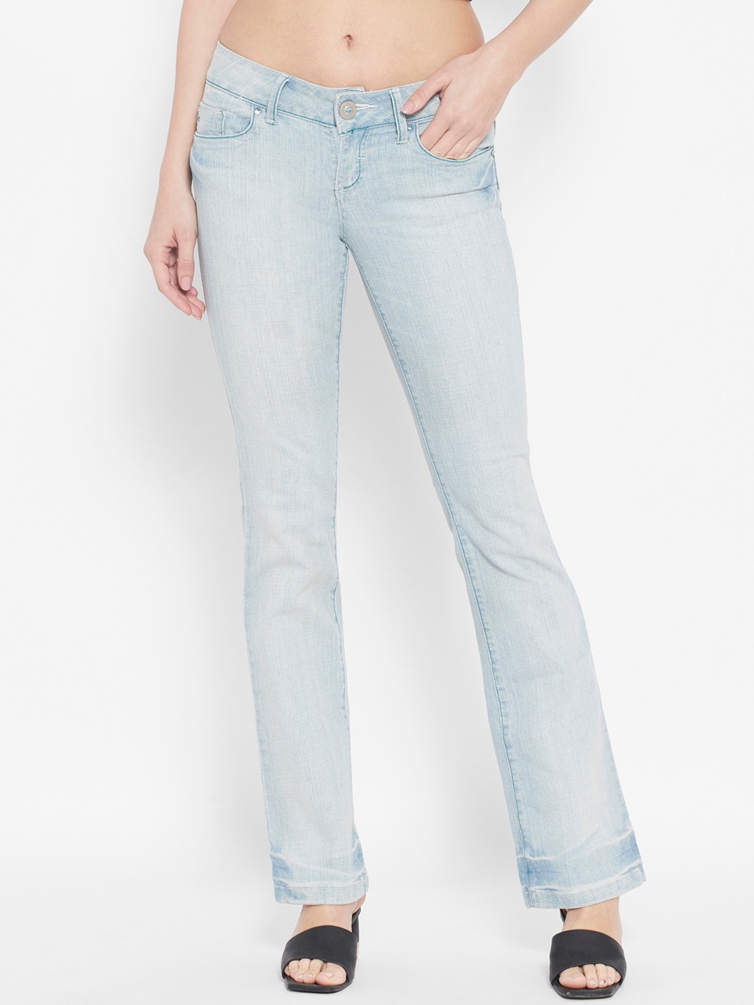 

I Love She Women Blue Bootcut Heavy Fade Stretchable Jeans