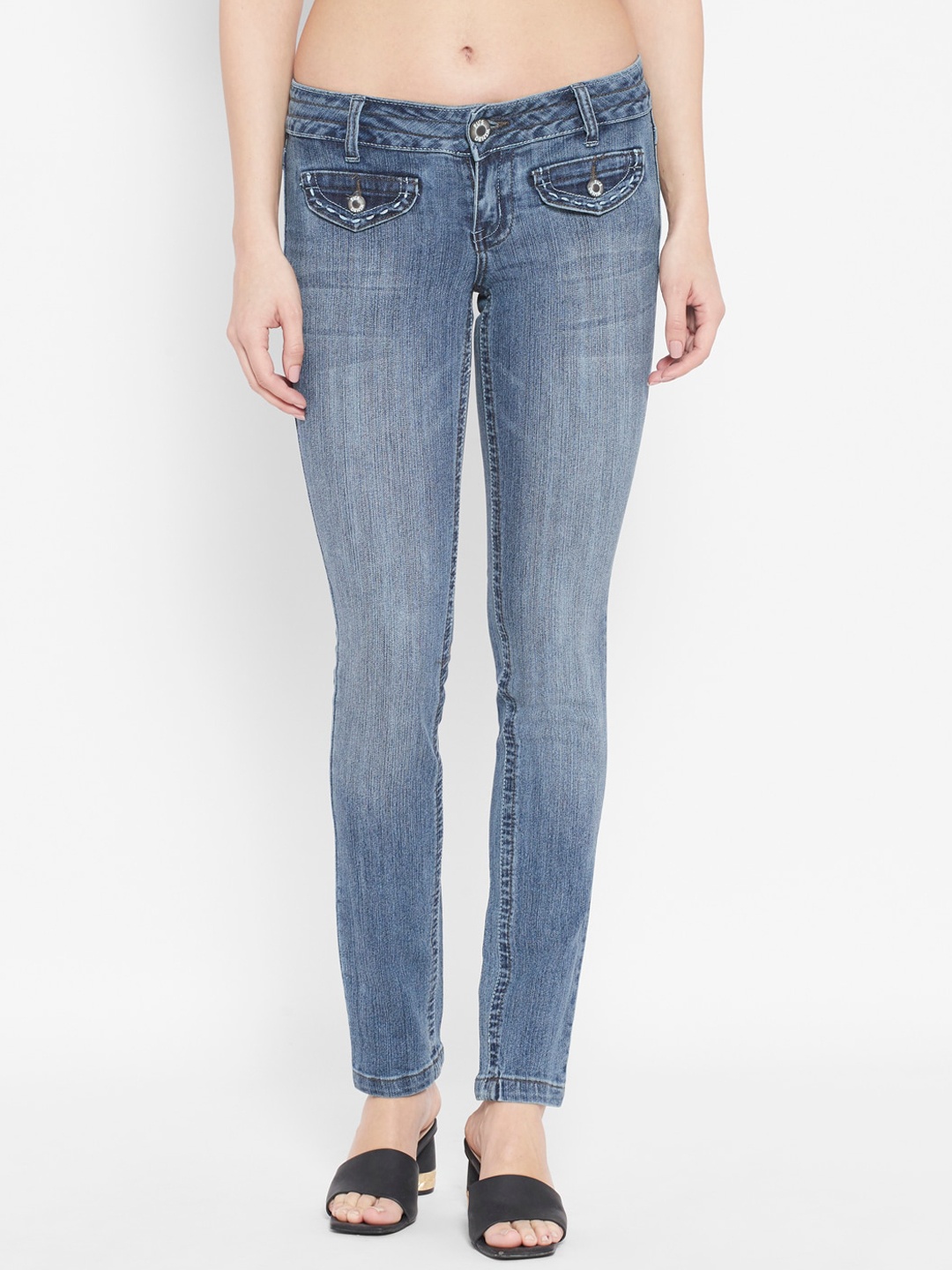 

I Love She Women Blue Straight Fit Light Fade Stretchable Jeans