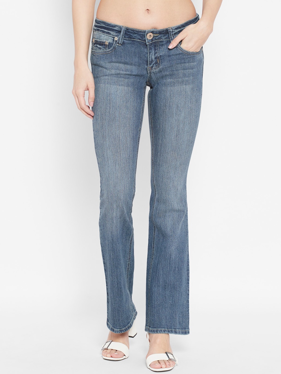 

I Love She Women Blue Bootcut Light Fade Jeans