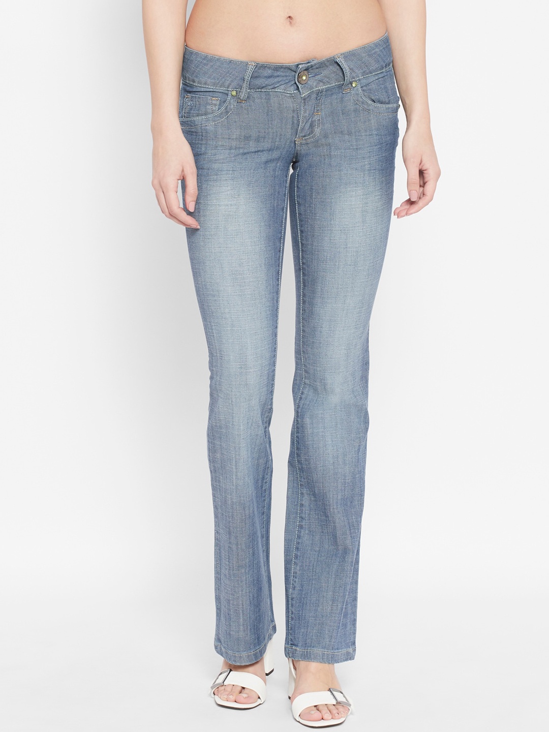 

I Love She Women Blue Bootcut Heavy Fade Stretchable Jeans