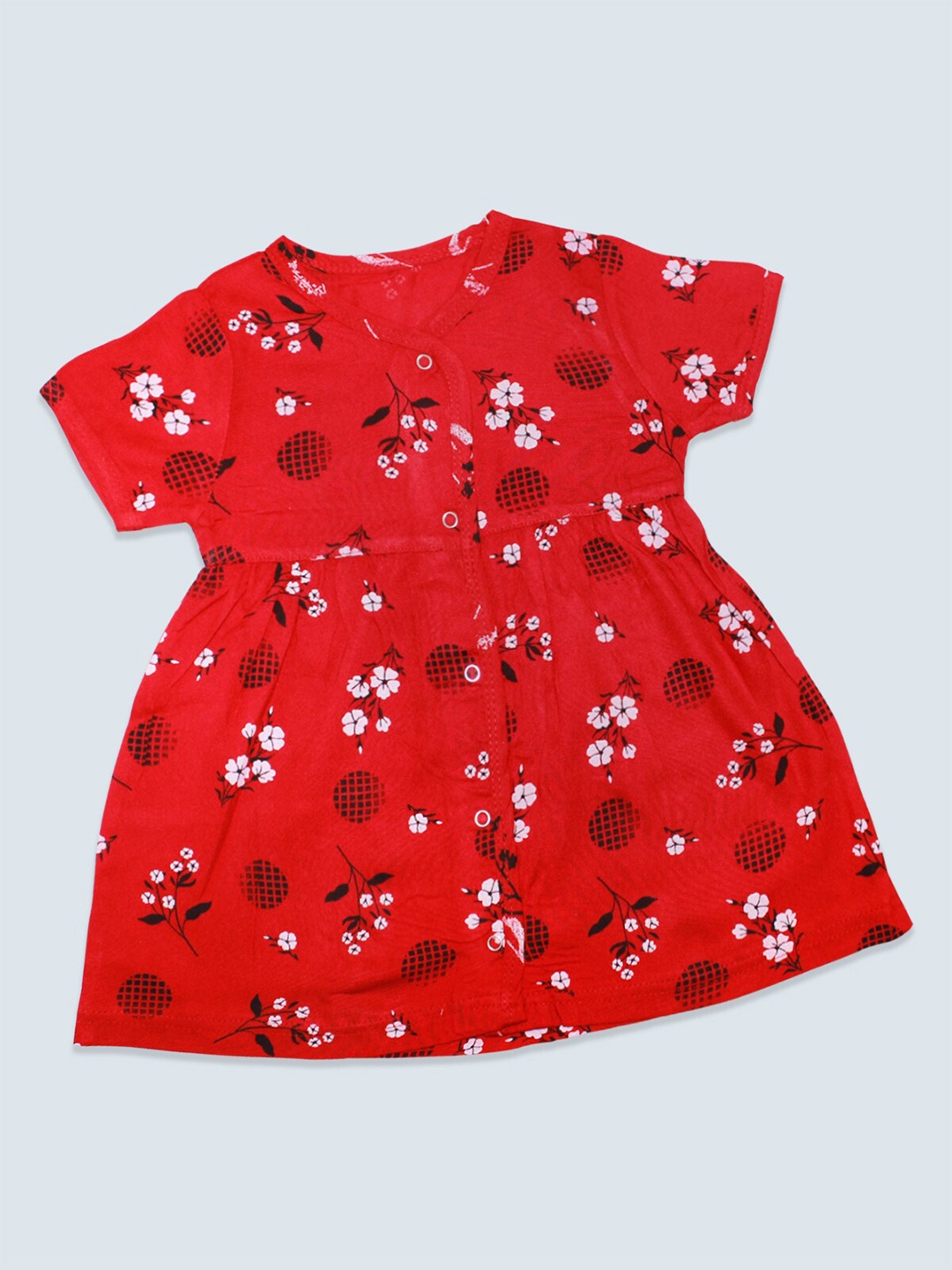 

Born Babies Red Floral A-Line Dress