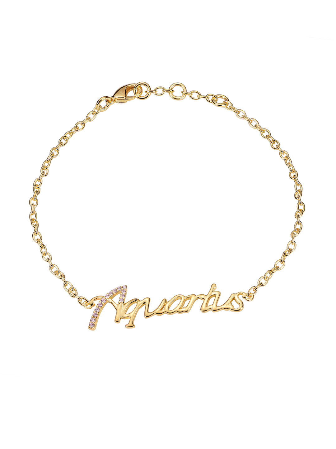 

LA SOULA Unisex Gold-Toned Sterling Silver Zodiac Charm Bracelet