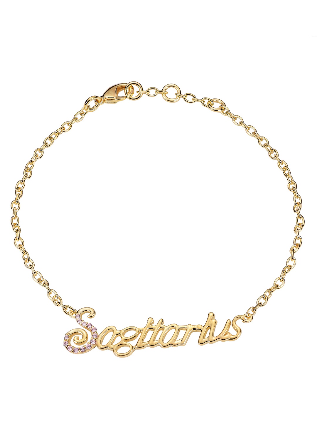 

LA SOULA Unisex Gold-Toned Sterling Silver Gold-Plated Zodiac Link Bracelet