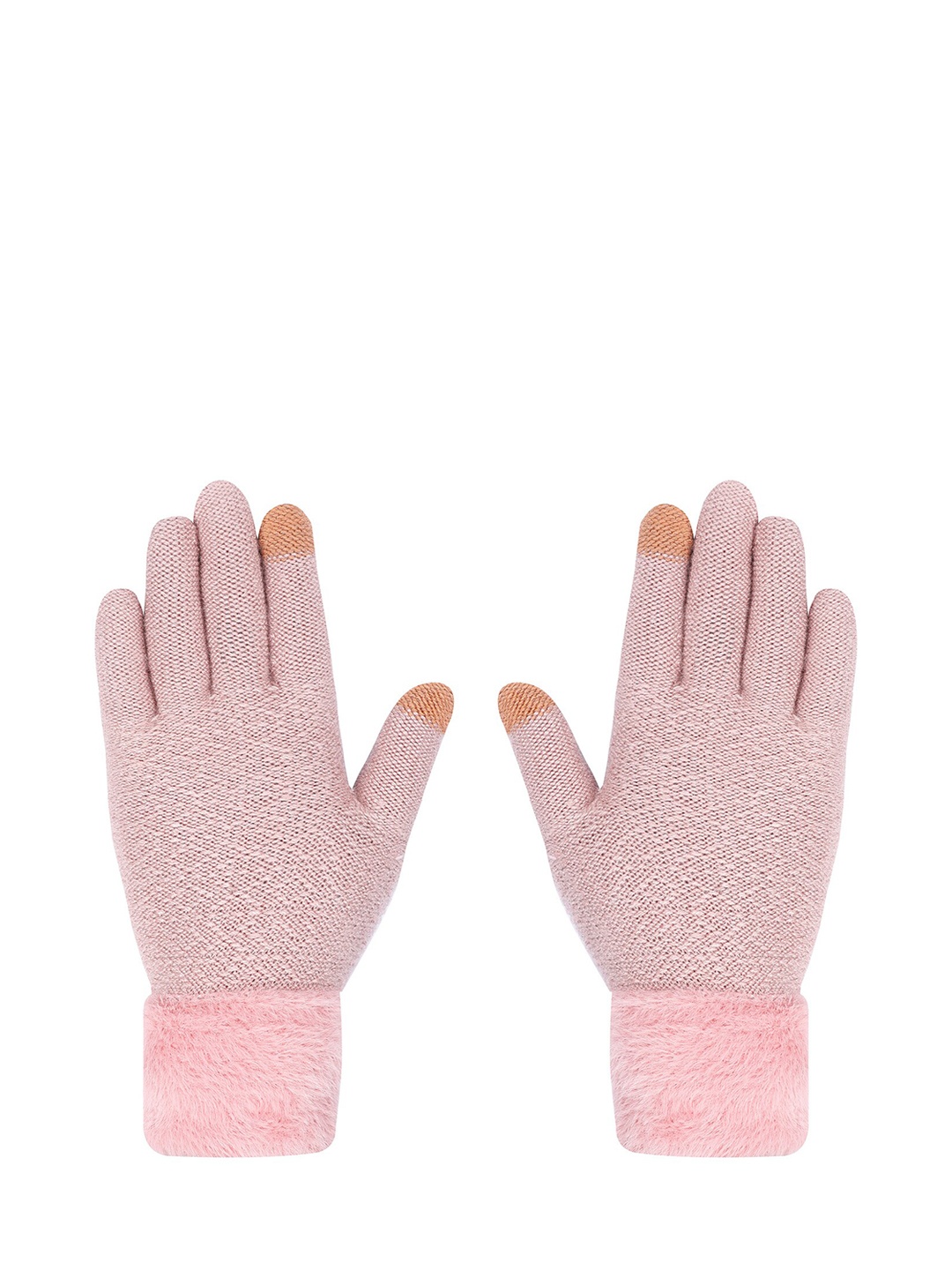 

LOOM LEGACY Women Pink Self-Design Hand Gloves