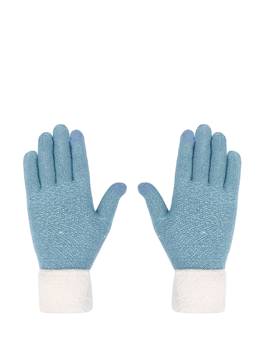 

LOOM LEGACY Women Turquoise Blue Solid Hand Gloves