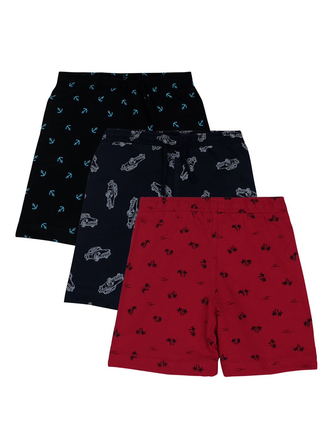 

Bodycare Kids Boys Pack Of 3 Conversational Printed Shorts, Black