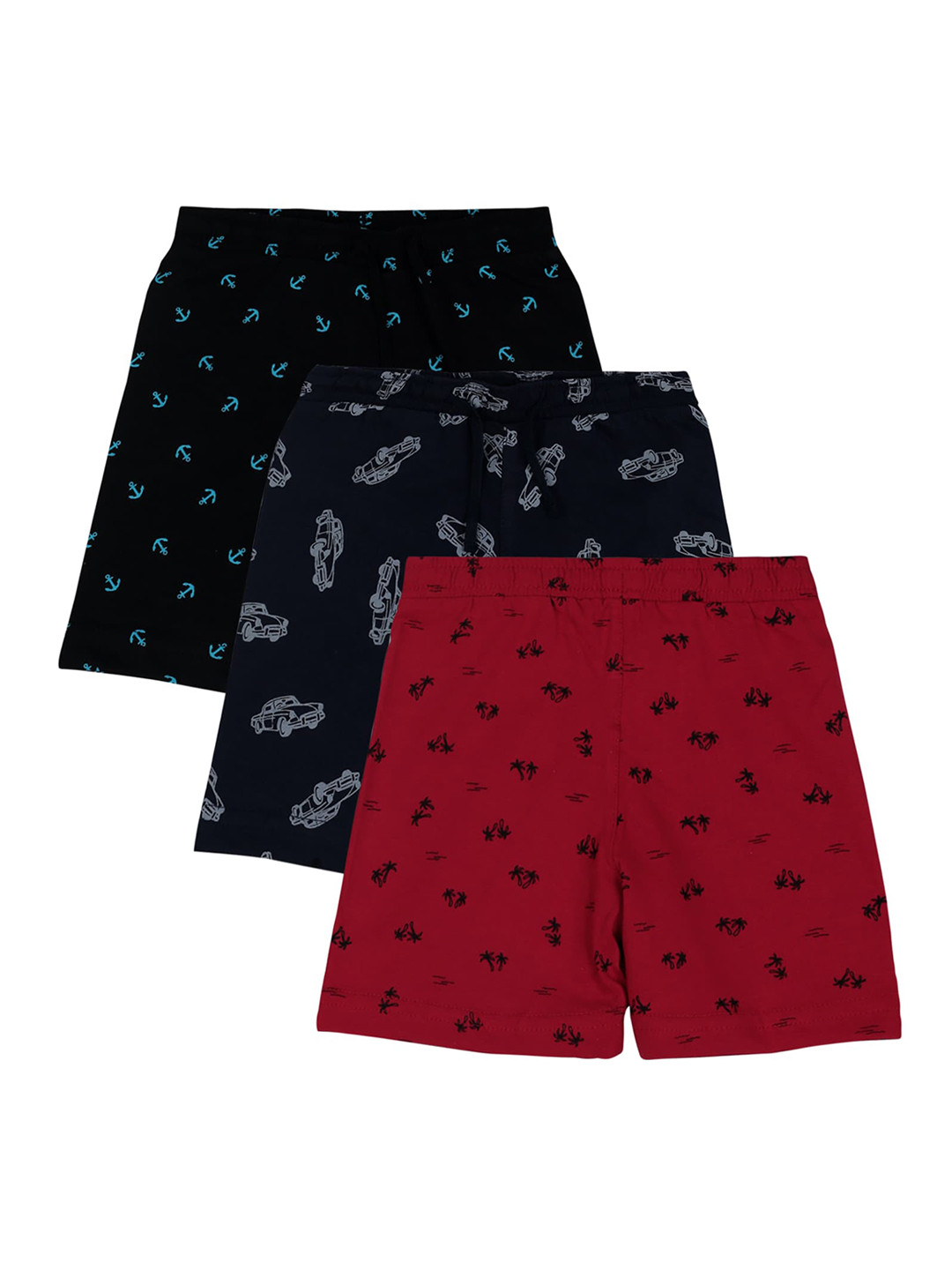 

Bodycare Kids Boys Pack Of 3 Conversational Printed Shorts, Black